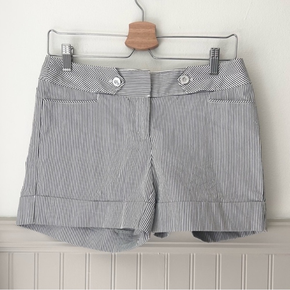 White House Black Market Pinstriped Black and White Women's Shorts Size 2
